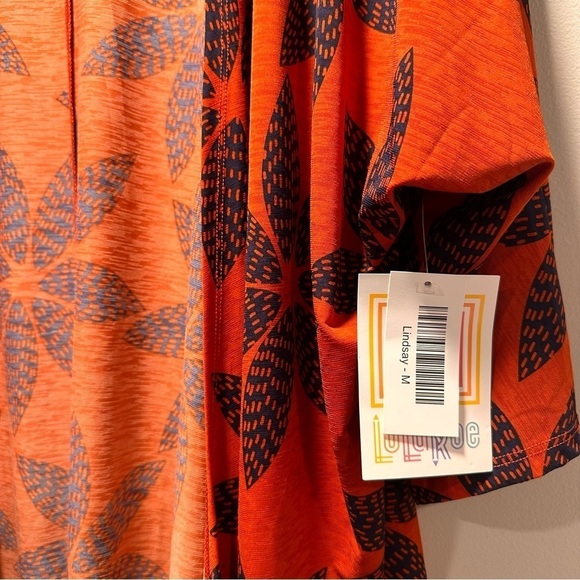 LulaRoe Lindsay Short Kimono 3/4 Sleeve High Low Hemline Airy Red 10,12,14,18 M - Picture 9 of 16